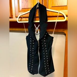Black Halter top and matching necklace